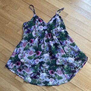 Jack by BB Dakota Floral Slip Dress in Green, Pink & Purple